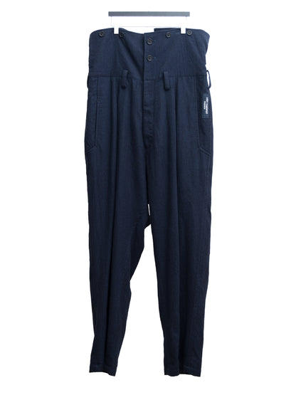 a/w 11 suspender pants navy ∙ melton wool ∙ medium