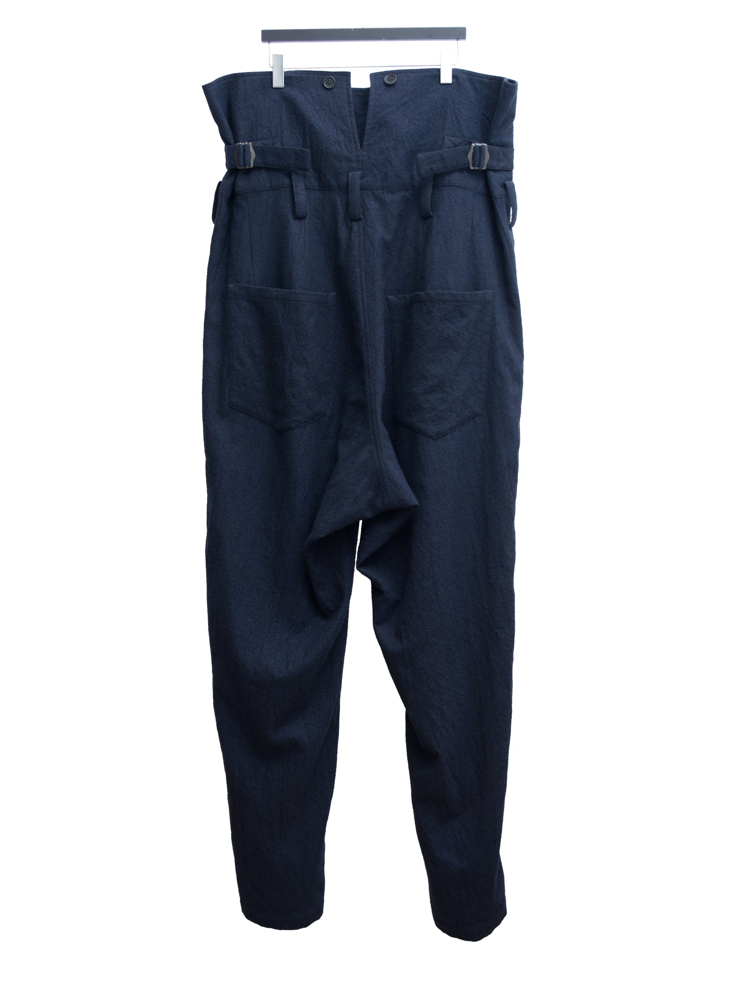 a/w 11 suspender pants navy ∙ melton wool ∙ medium