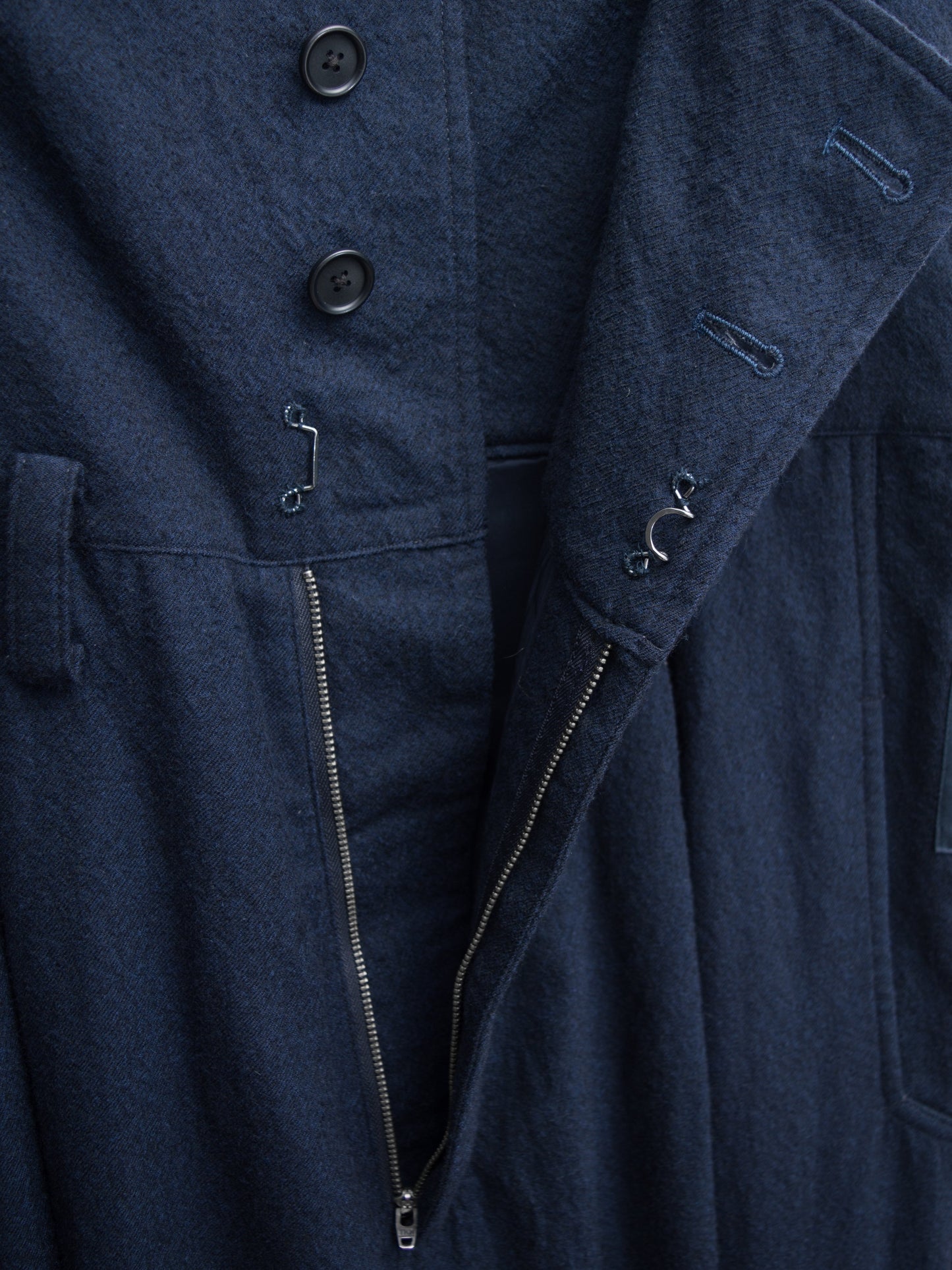 a/w 11 suspender pants navy ∙ melton wool ∙ medium