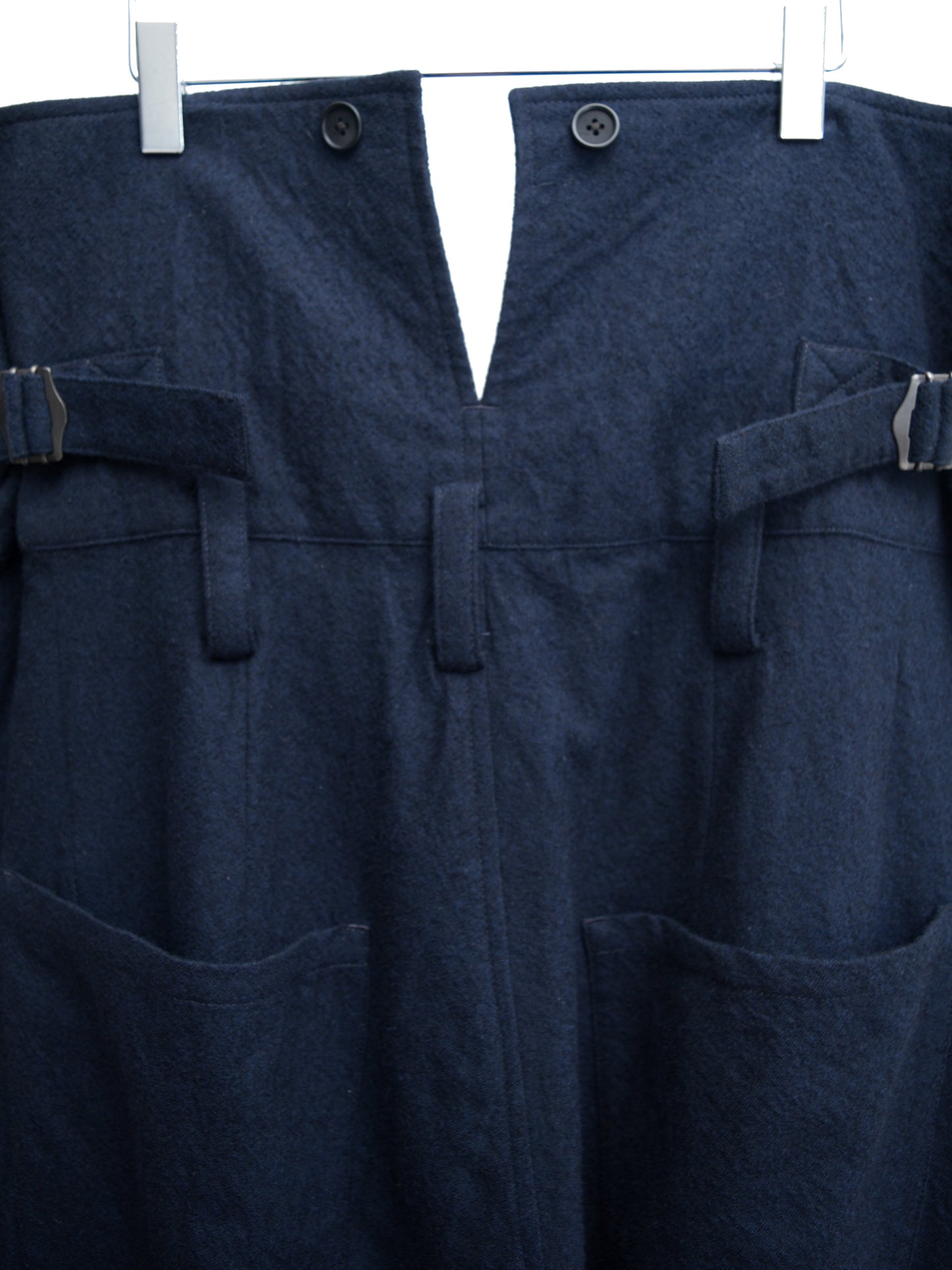 a/w 11 suspender pants navy ∙ melton wool ∙ medium