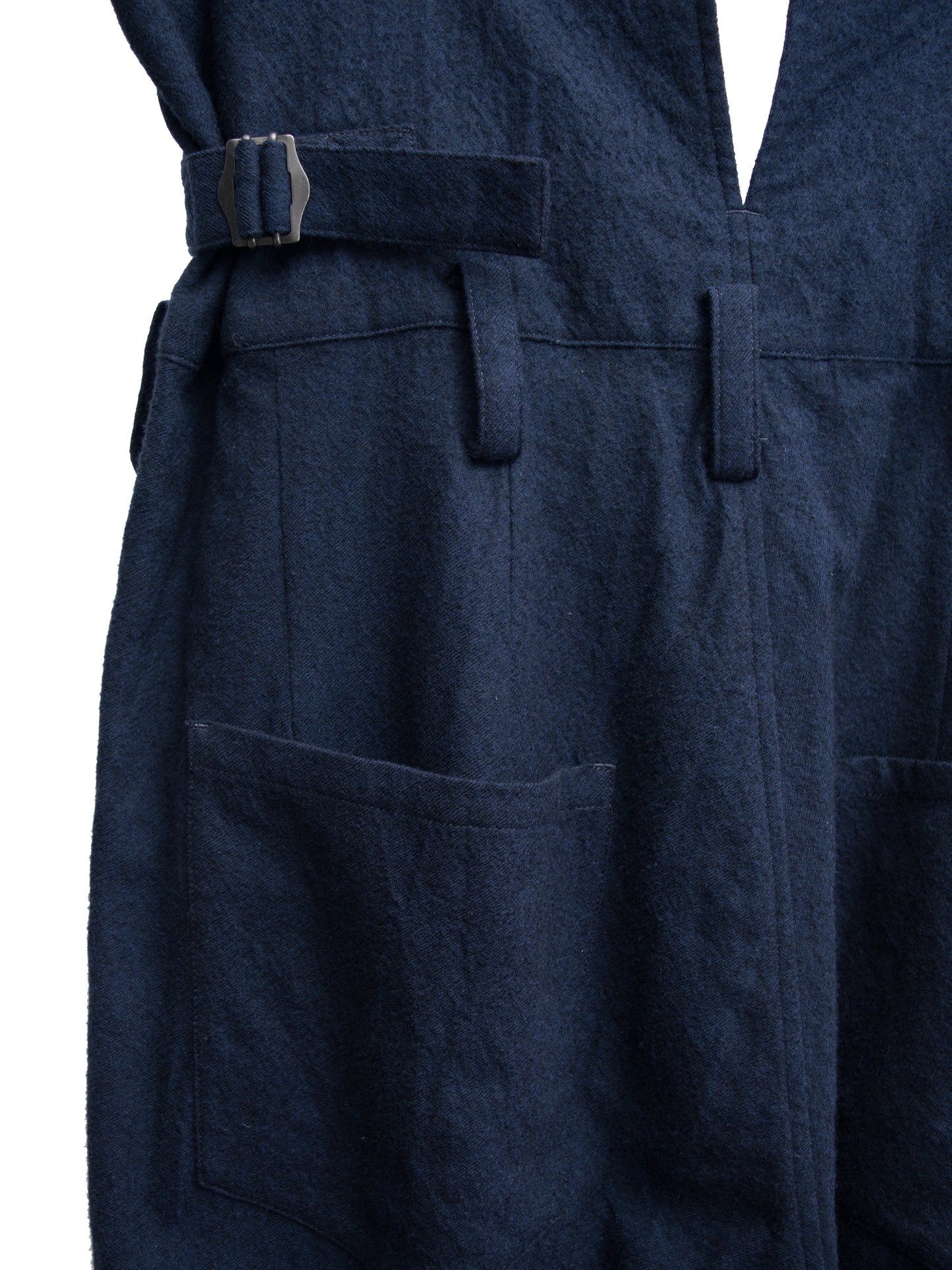 a/w 11 suspender pants navy ∙ melton wool ∙ medium