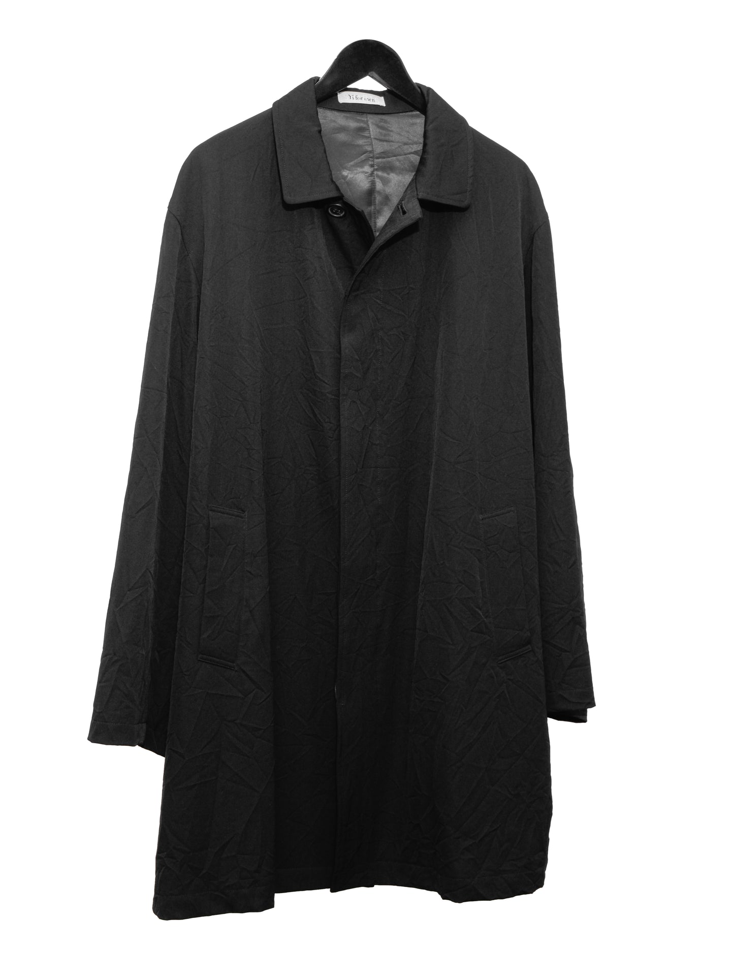 mac coat black ∙ wrinkled wool ∙ large