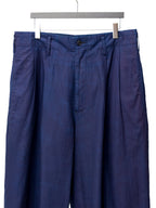 Garment Dyed Double Pleat Trousers Indigo