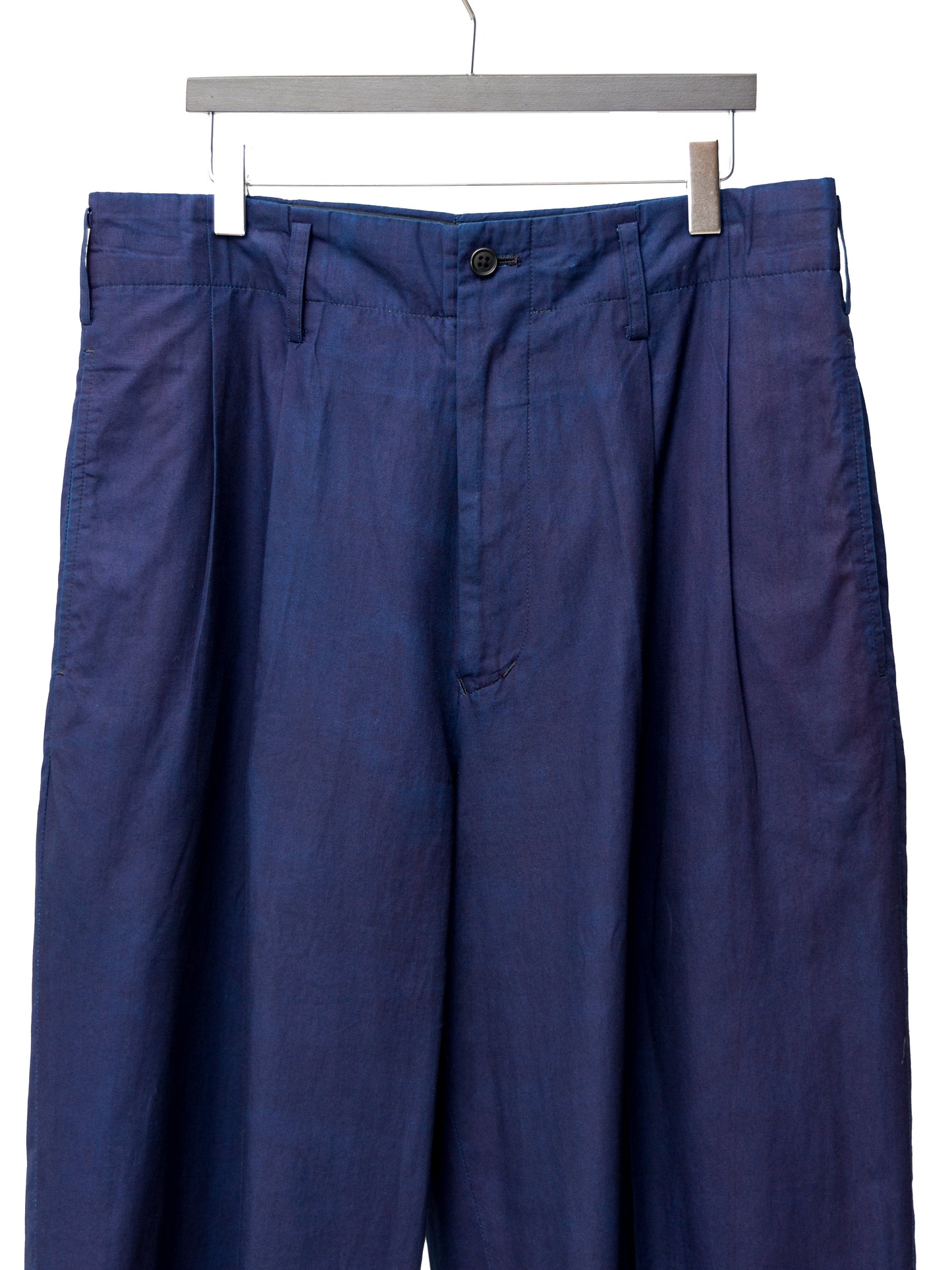 garment dyed double pleat trousers indigo ∙ cotton ∙ medium