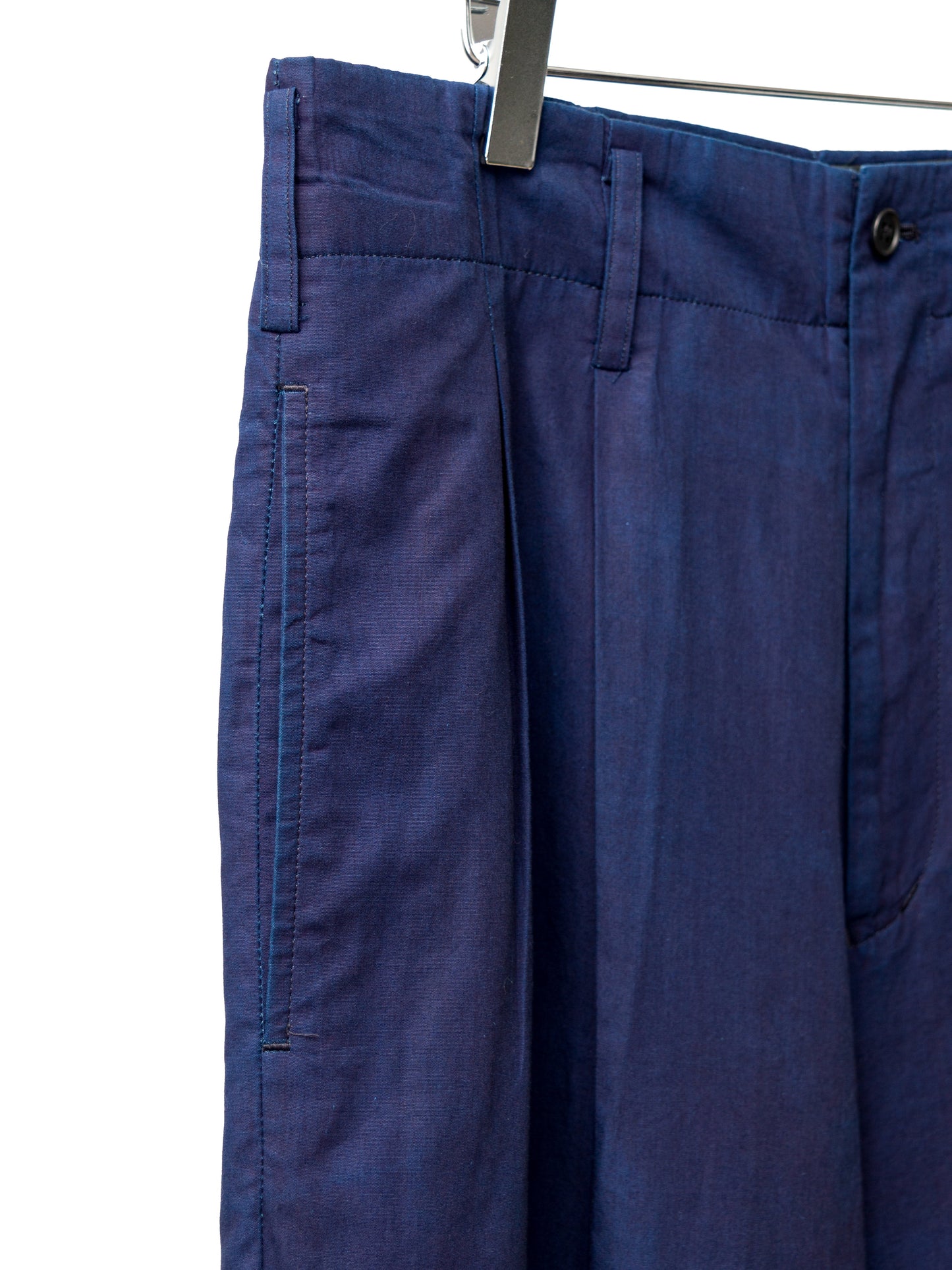 garment dyed double pleat trousers indigo ∙ cotton ∙ medium