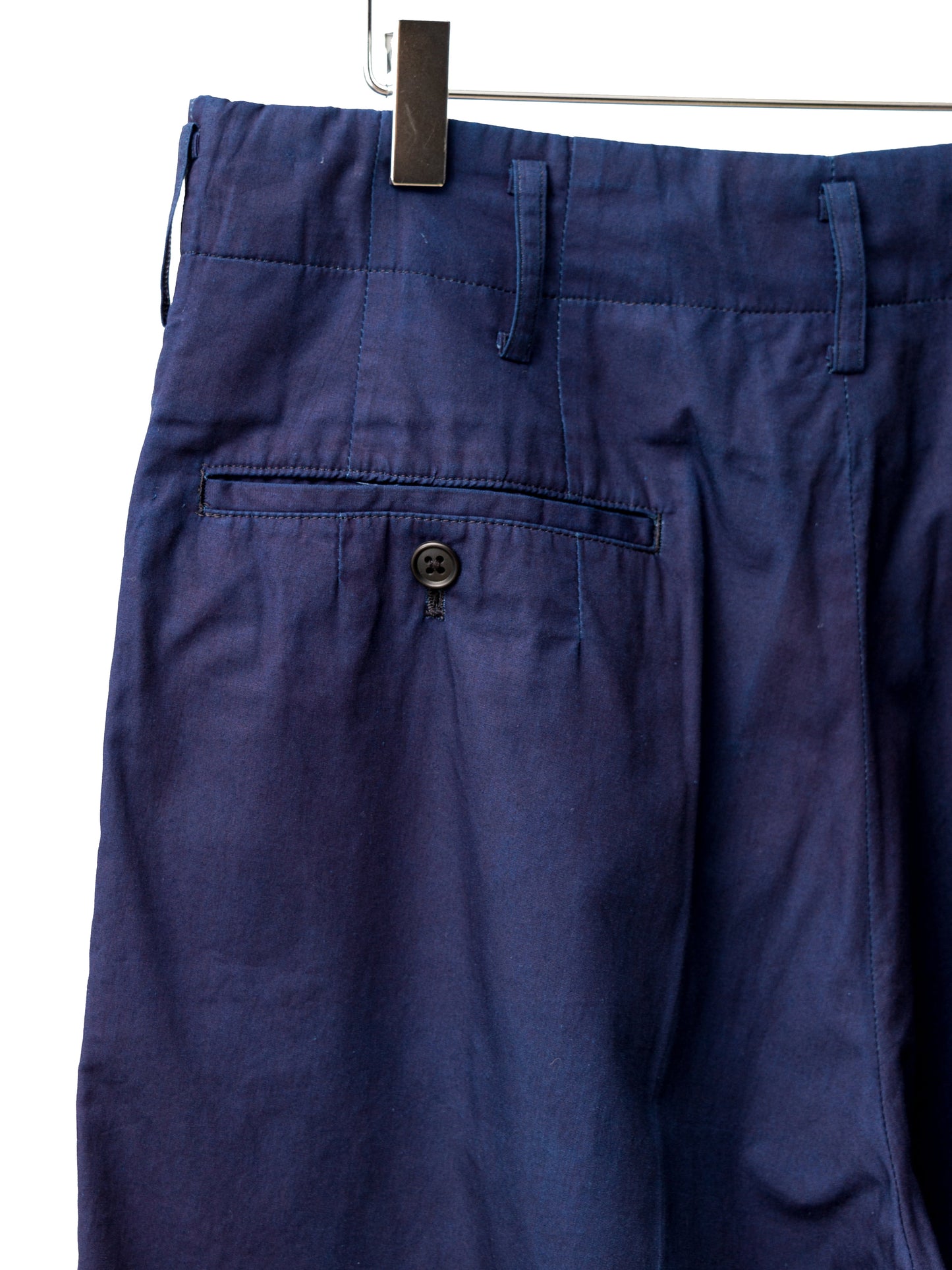 garment dyed double pleat trousers indigo ∙ cotton ∙ medium