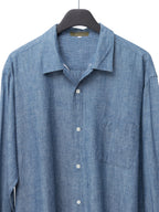 Open Collar Shirt Selvedge Chambray