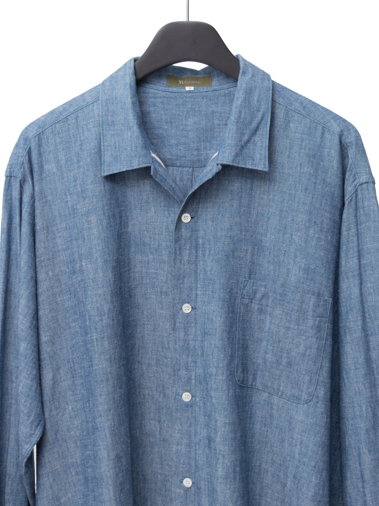 open collar shirt selvedge chambray ∙ cotton ∙ medium