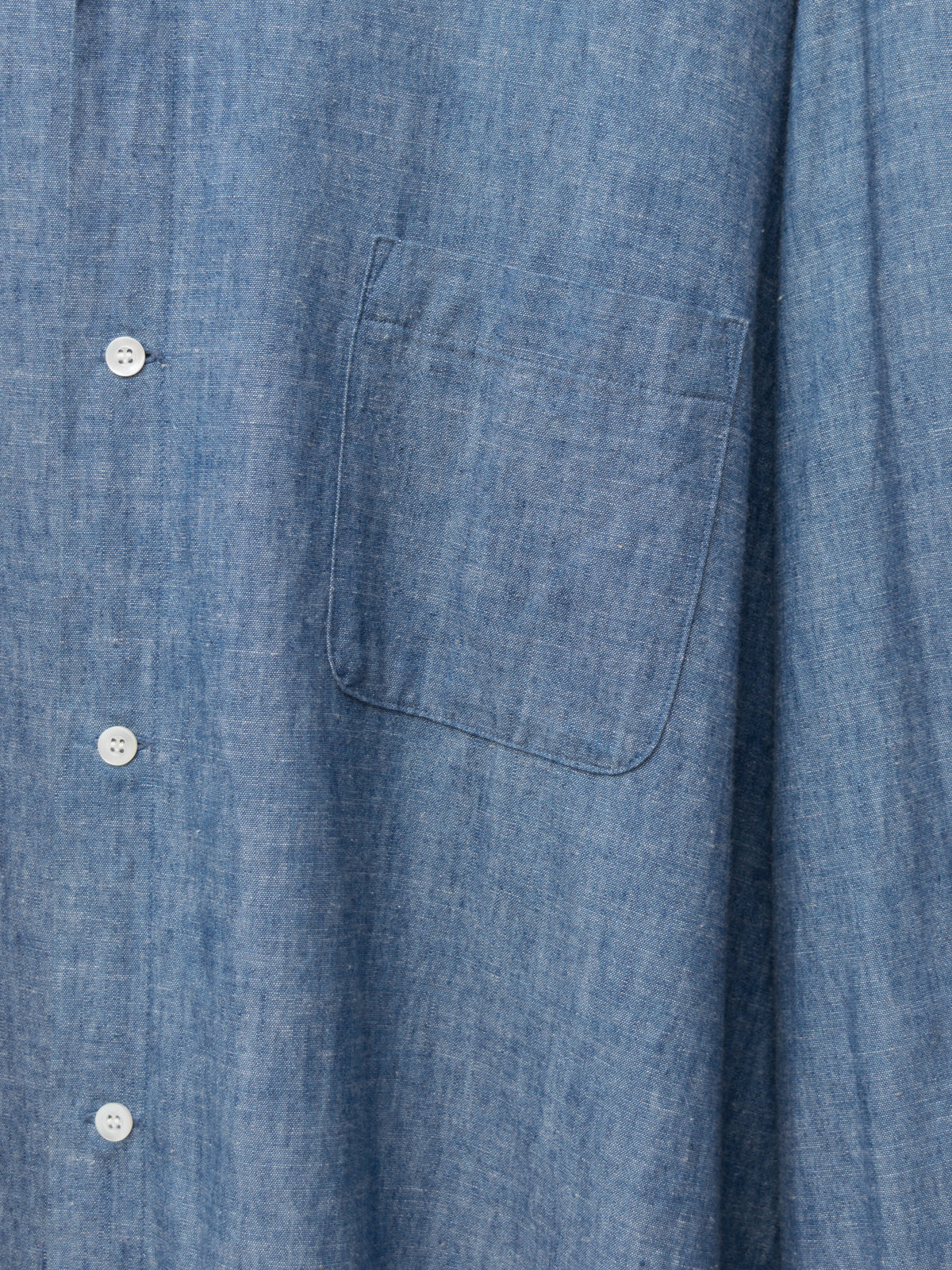 Open Collar Shirt Selvedge Chambray