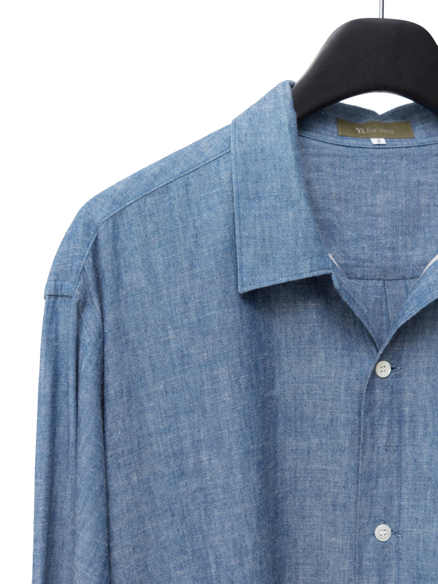 open collar shirt selvedge chambray ∙ cotton ∙ medium