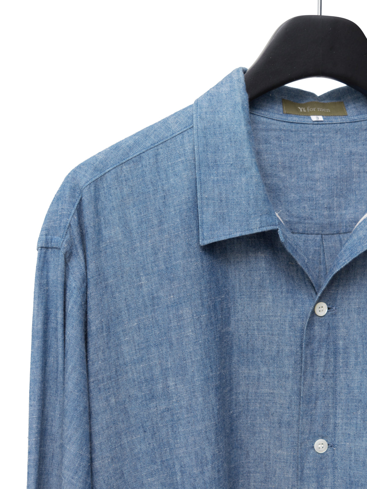 Open Collar Shirt Selvedge Chambray