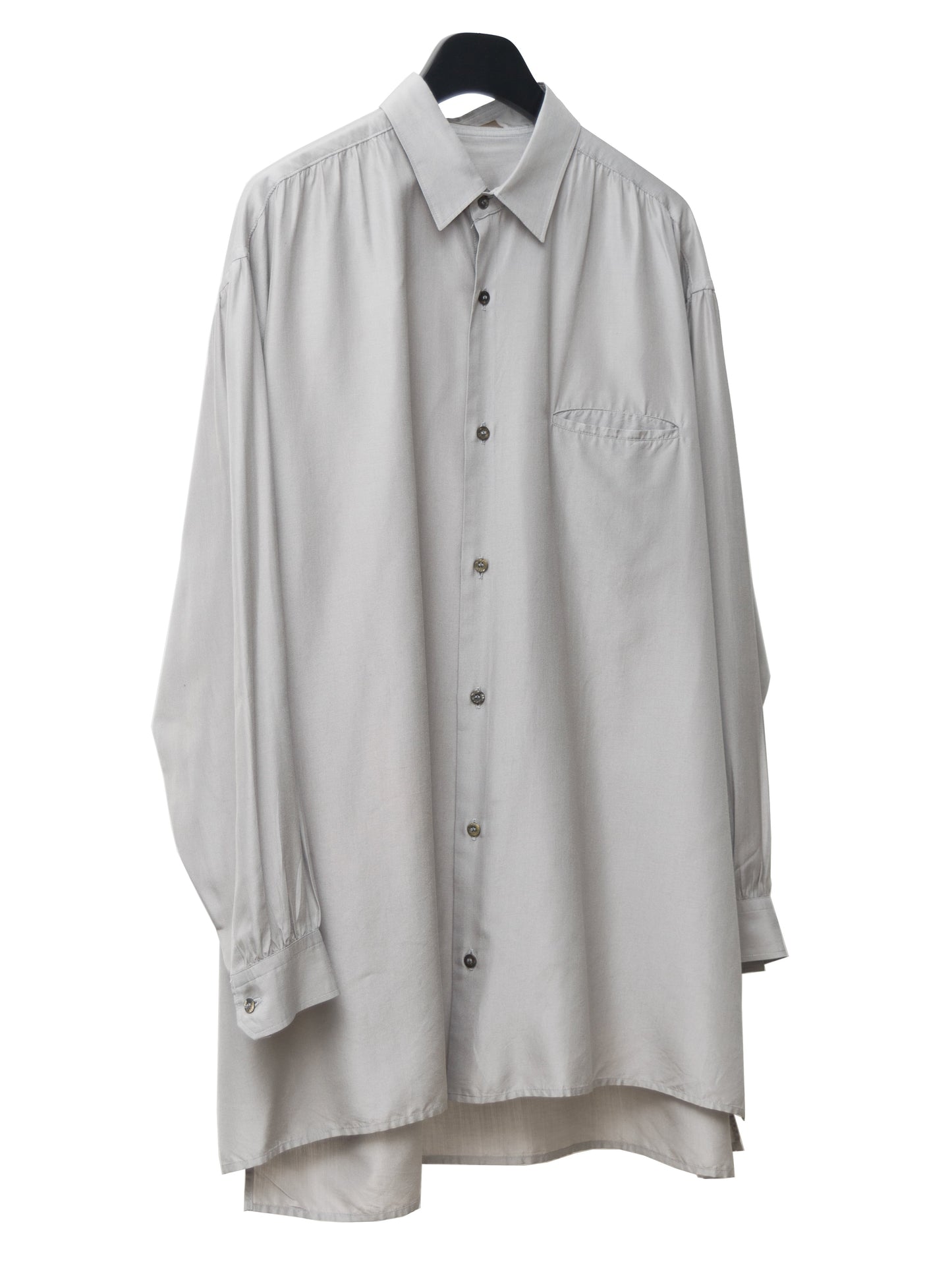 gathered seam shirt silver ∙ silk rayon ∙ one size