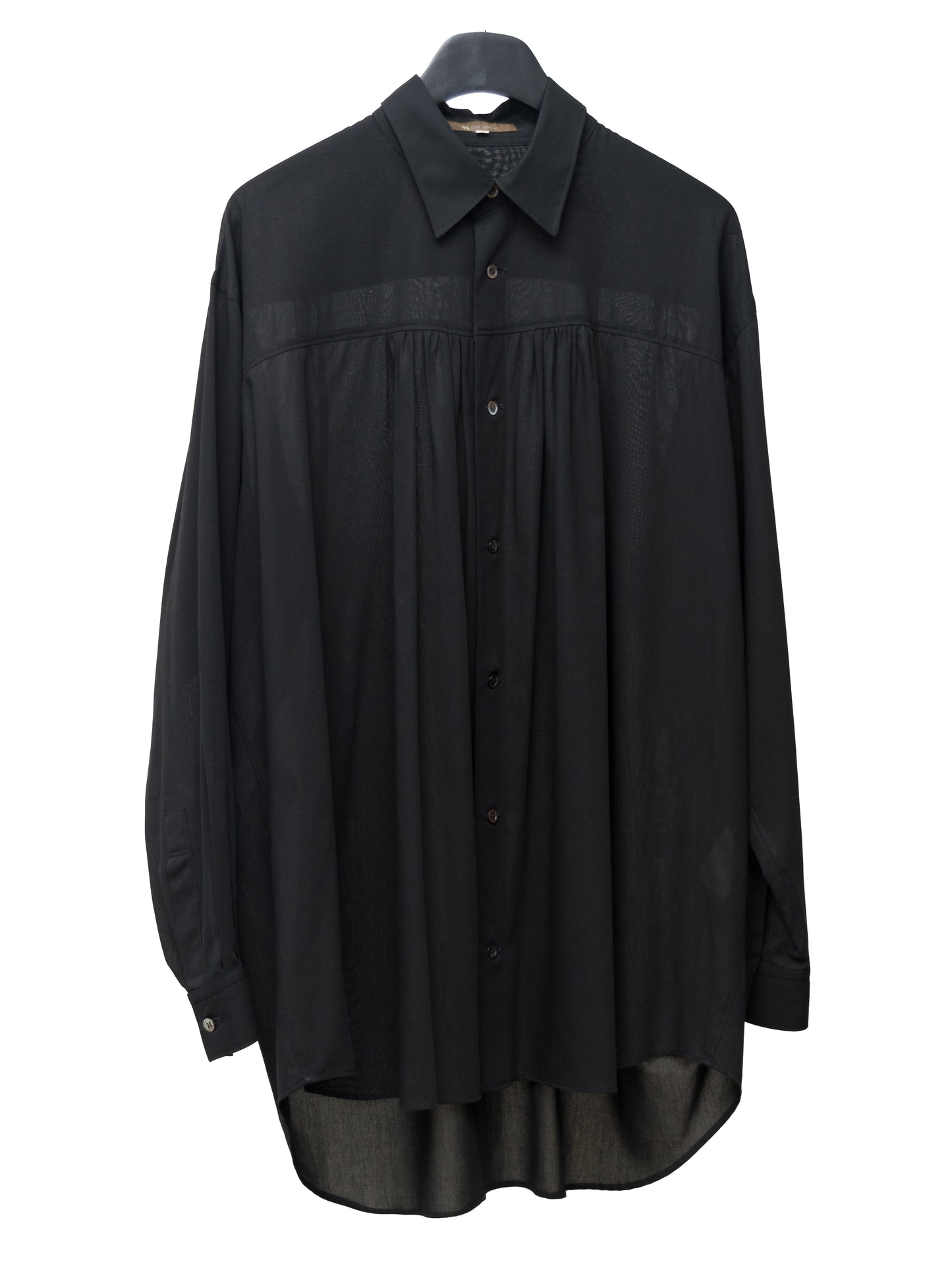 gathered yoke shirt black ∙ cotton ∙ medium