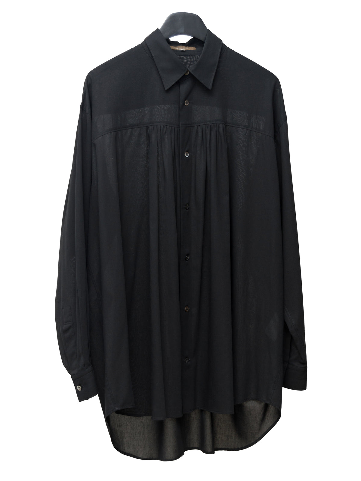 S/S 02 Gathered Yoke Shirt Black