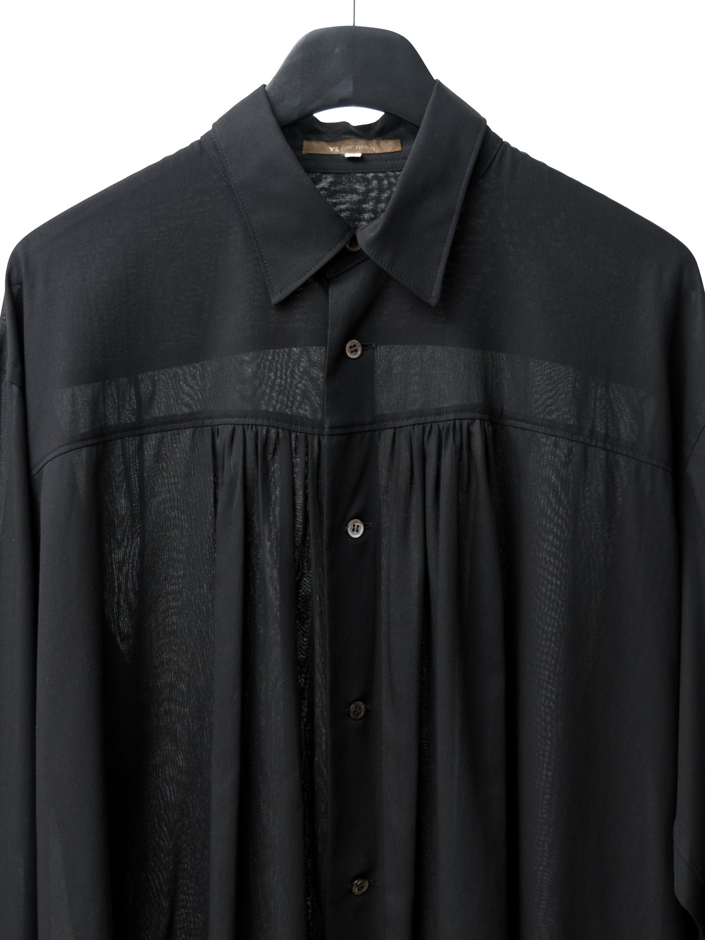 gathered yoke shirt black ∙ cotton ∙ medium