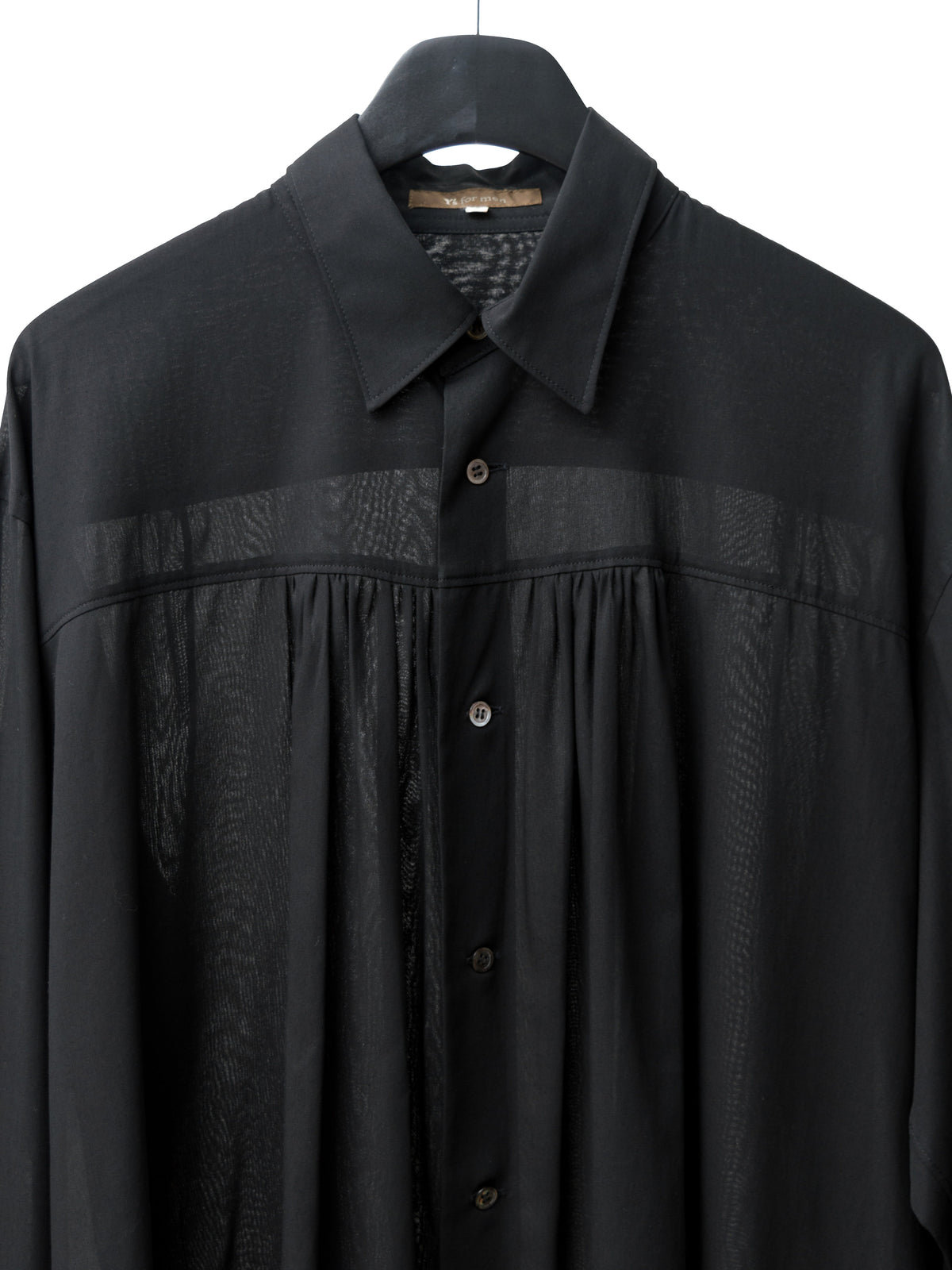 S/S 02 Gathered Yoke Shirt Black