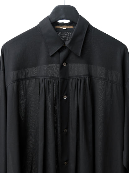 gathered yoke shirt black ∙ cotton ∙ medium