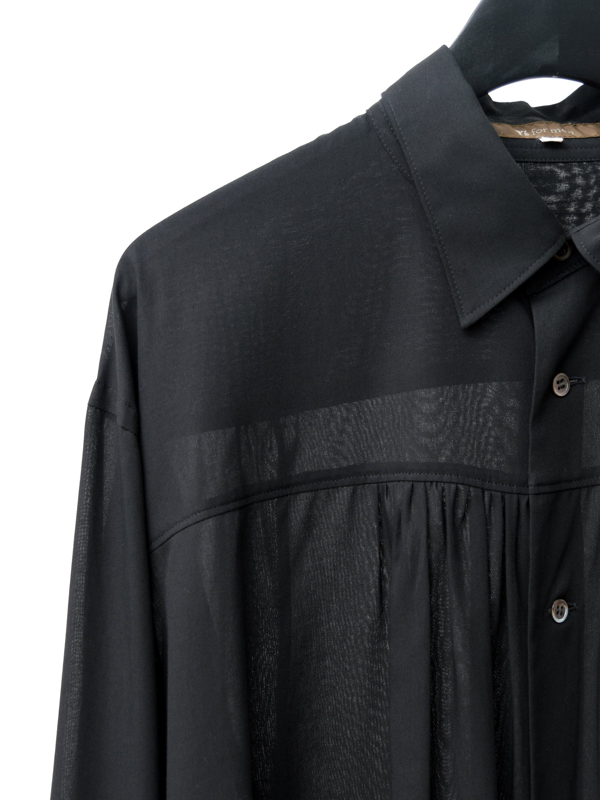 S/S 02 Gathered Yoke Shirt Black