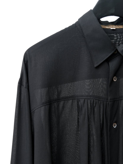 gathered yoke shirt black ∙ cotton ∙ medium