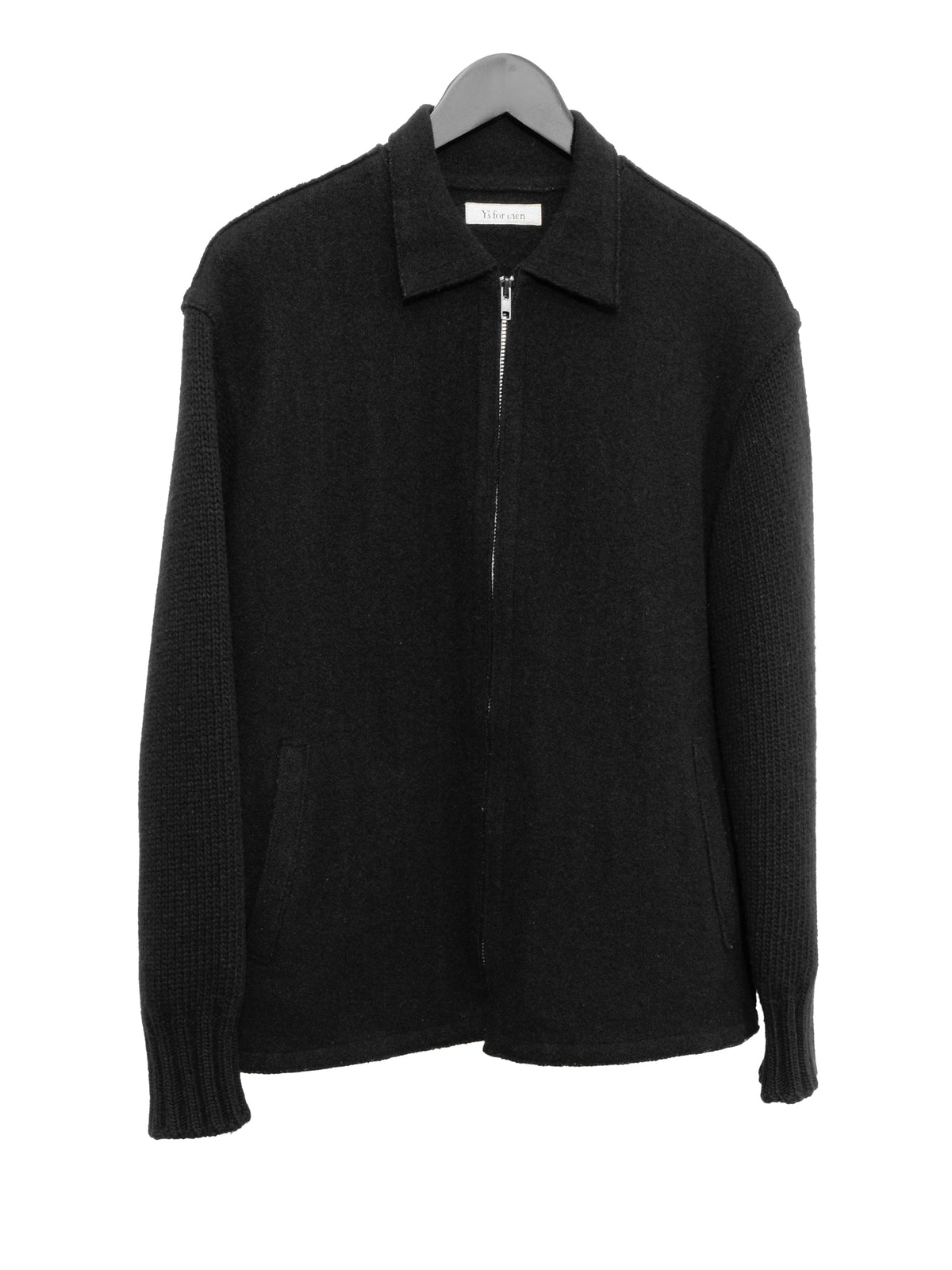 Knit Zip Blouson Black
