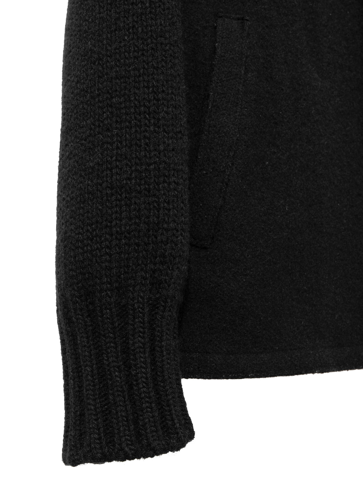Knit Zip Blouson Black
