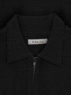 Knit Zip Blouson Black