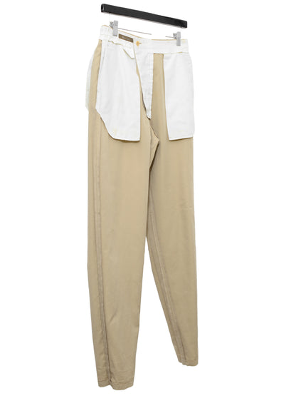 elastic waist pants tan ∙ cotton silk ∙ small