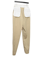 Elastic Waist Pants Tan