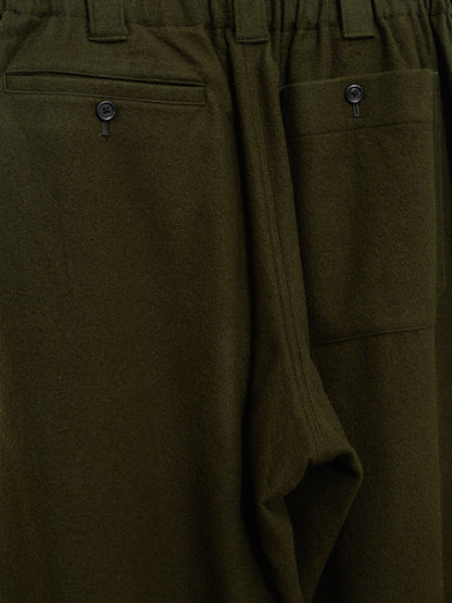 elastic waist pants olive ∙ melton wool ∙ medium