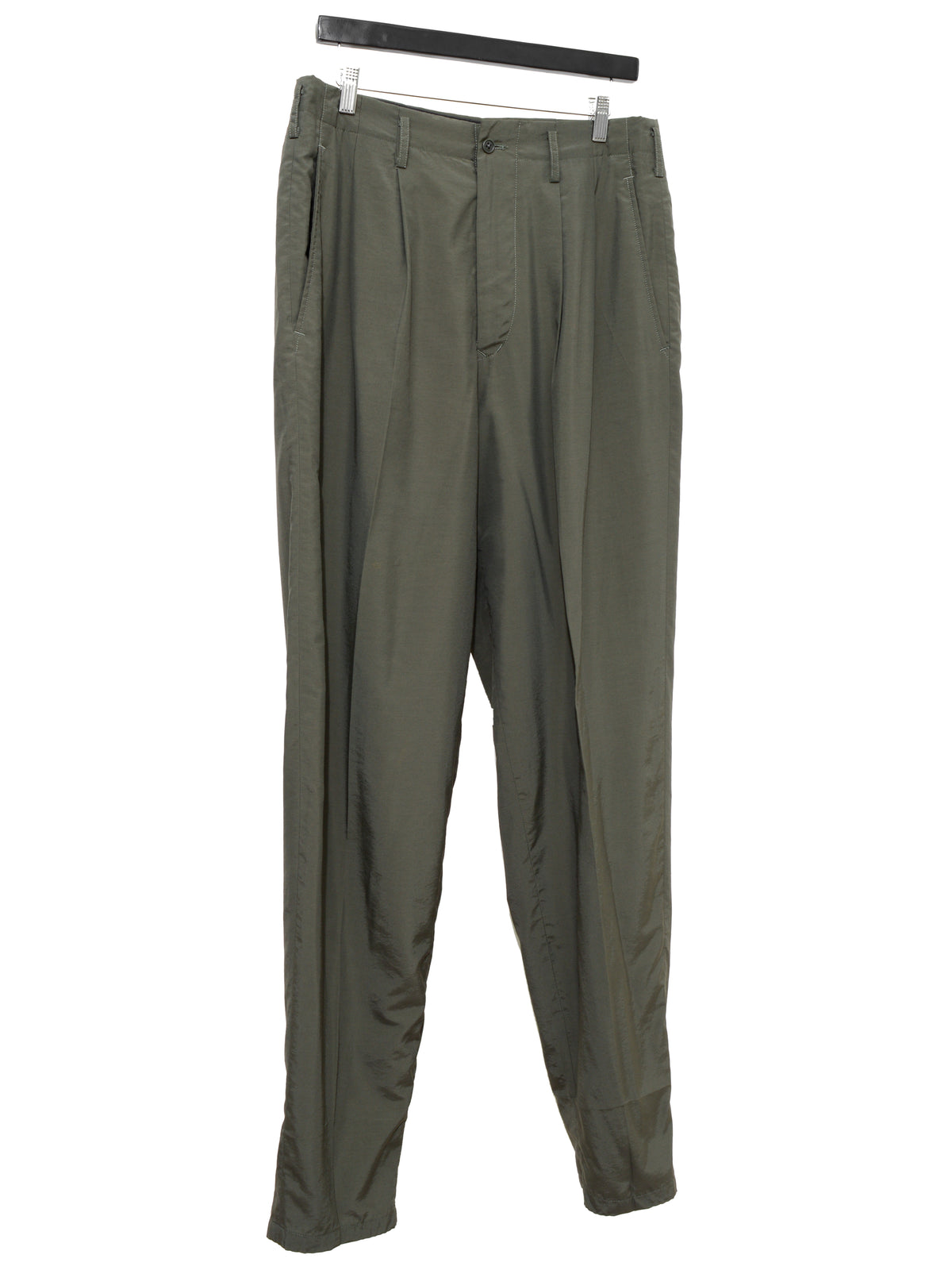 Double Pleat Trousers Olive
