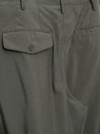 Double Pleat Trousers Olive