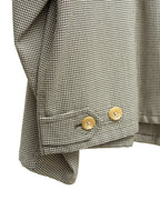 Zip Front Blouson Beige Houndstooth