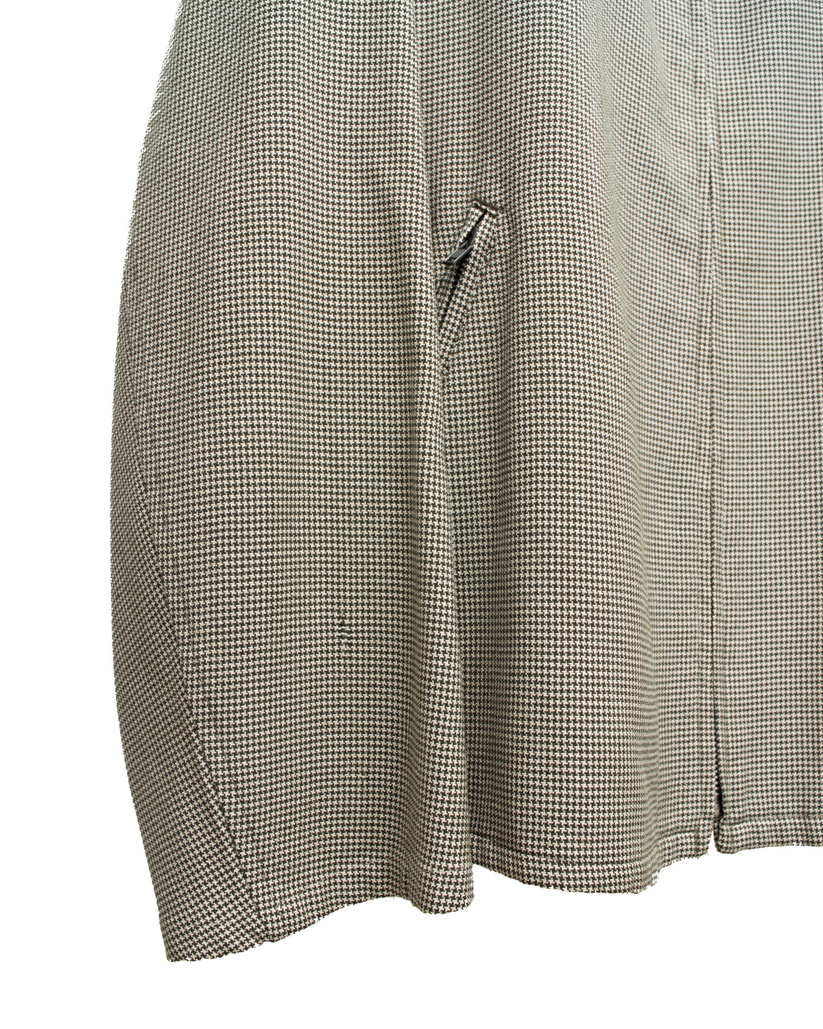 Zip Front Blouson Beige Houndstooth