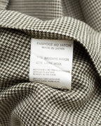 Zip Front Blouson Beige Houndstooth