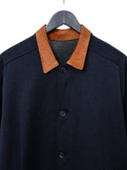 Suede Collar Blouson Navy