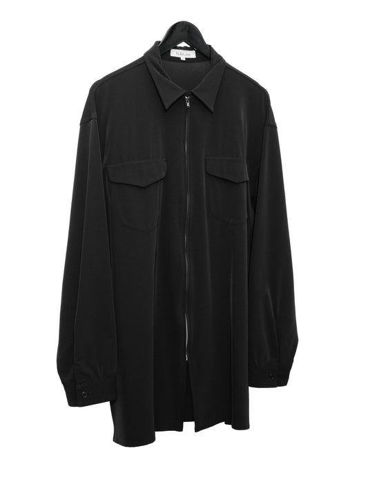 zip front shirt black ∙ nylon poly ∙ medium