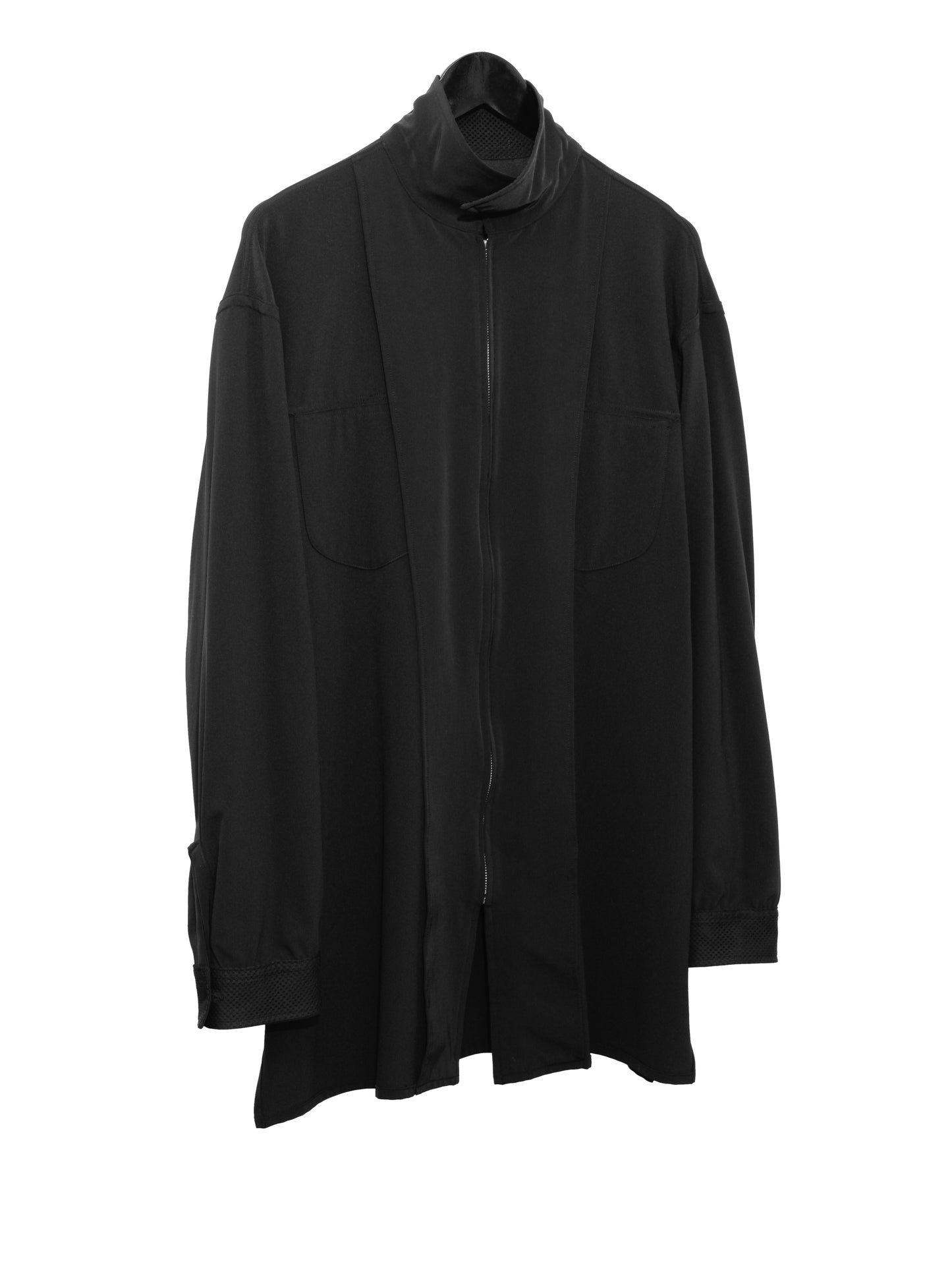 zip front shirt black ∙ nylon poly ∙ medium