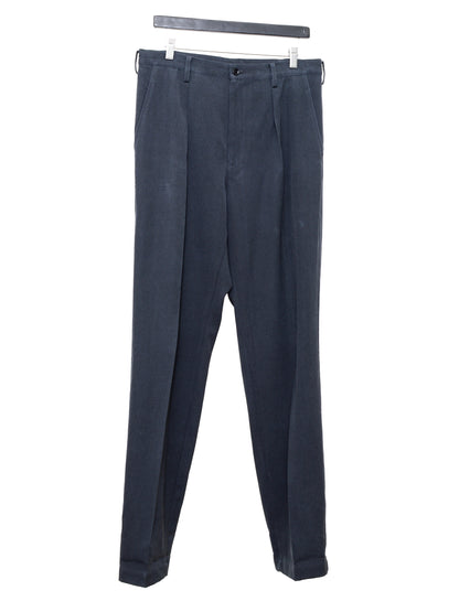 single pleat trousers lead ∙ wool ∙ medium