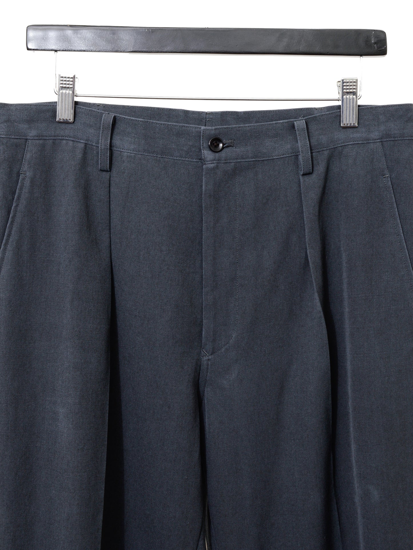 single pleat trousers lead ∙ wool ∙ medium