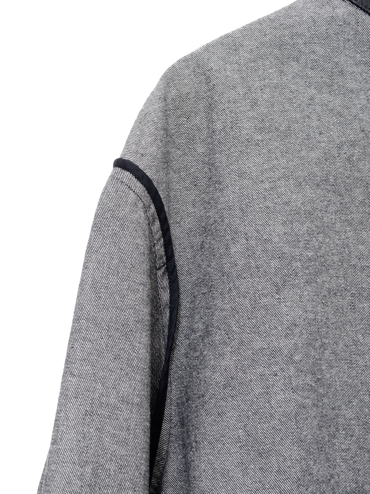 Zip Front Blouson Dark Grey