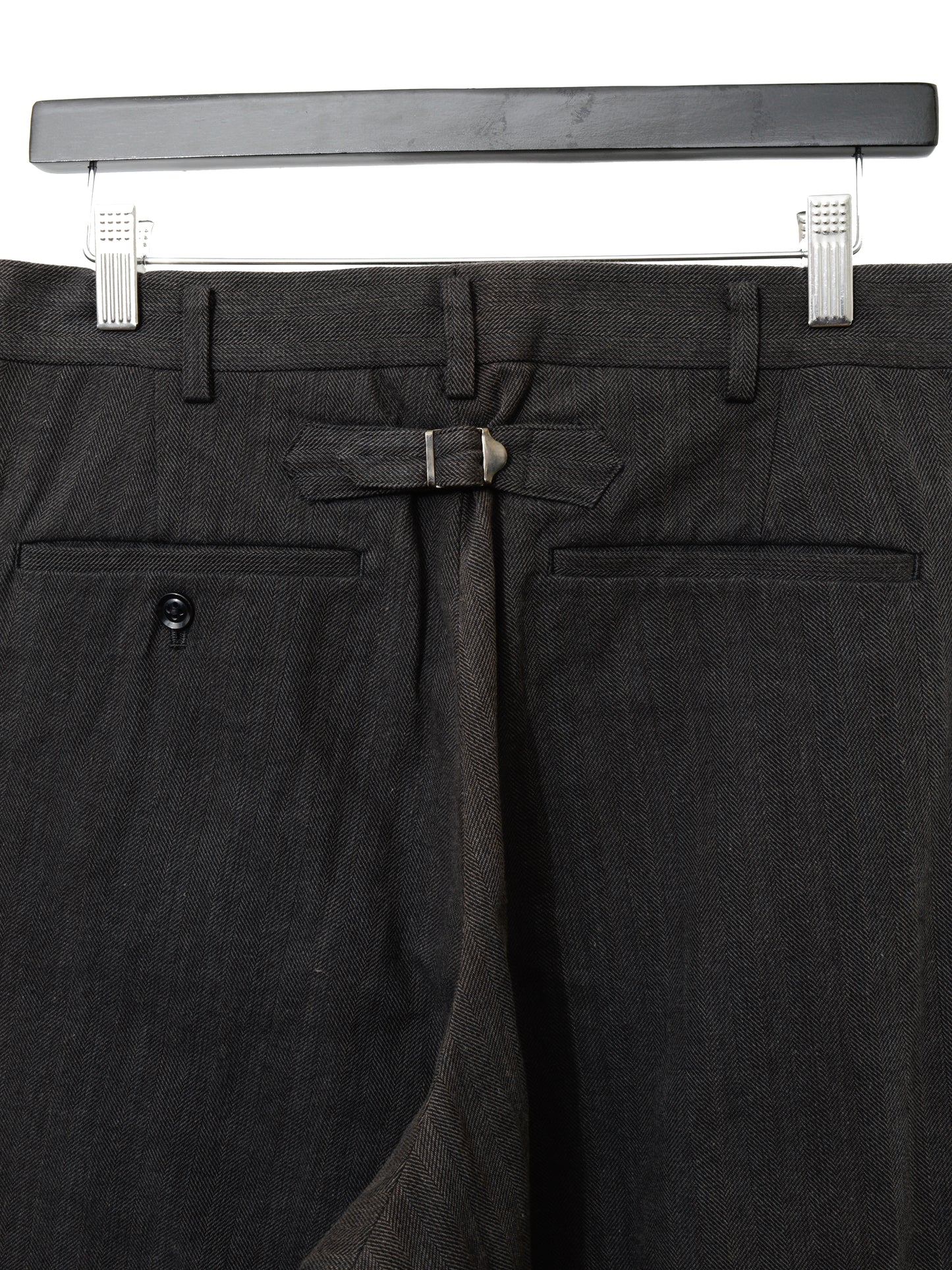 cinch back pants dark grey ∙ herringbone cotton ∙ medium