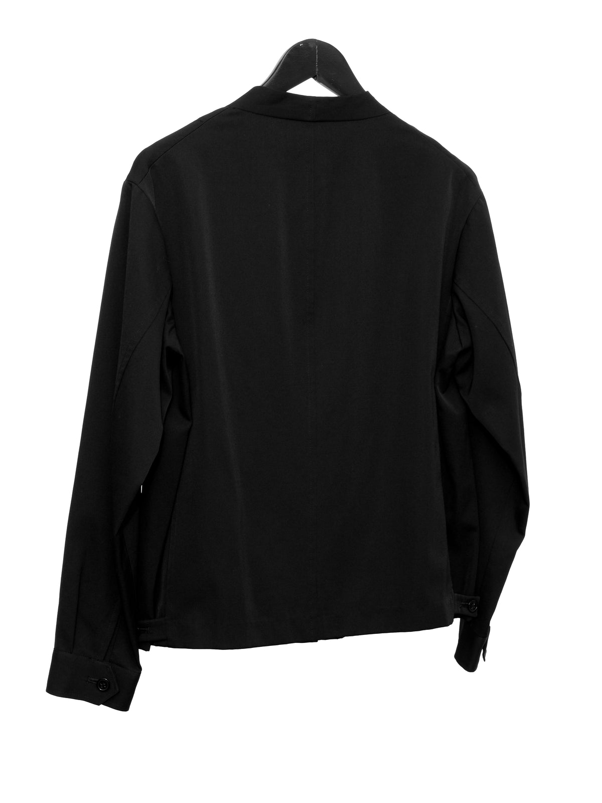 Collarless Zip Blouson Black