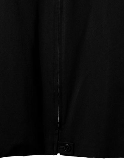 collarless zip blouson black ∙ wool ∙ small