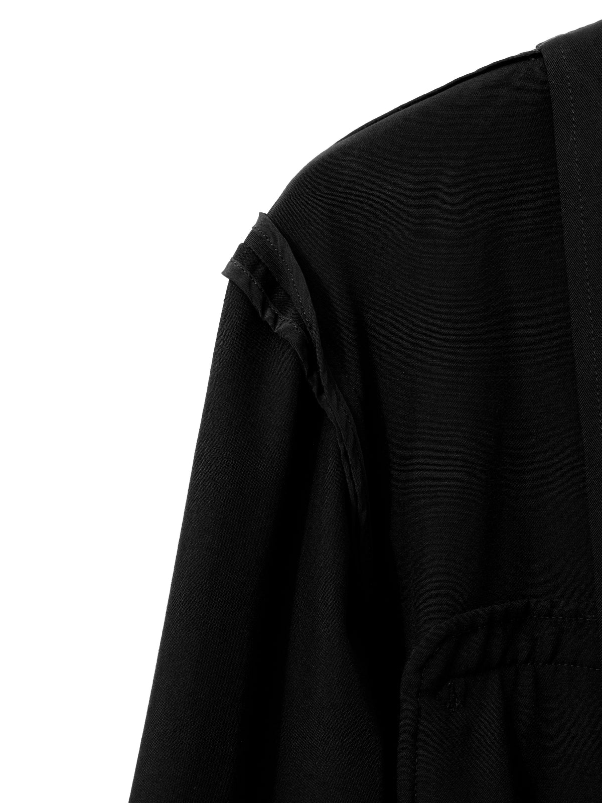 Collarless Zip Blouson Black